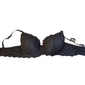 Aerie 40D Black Lace Plunge Bra Like New